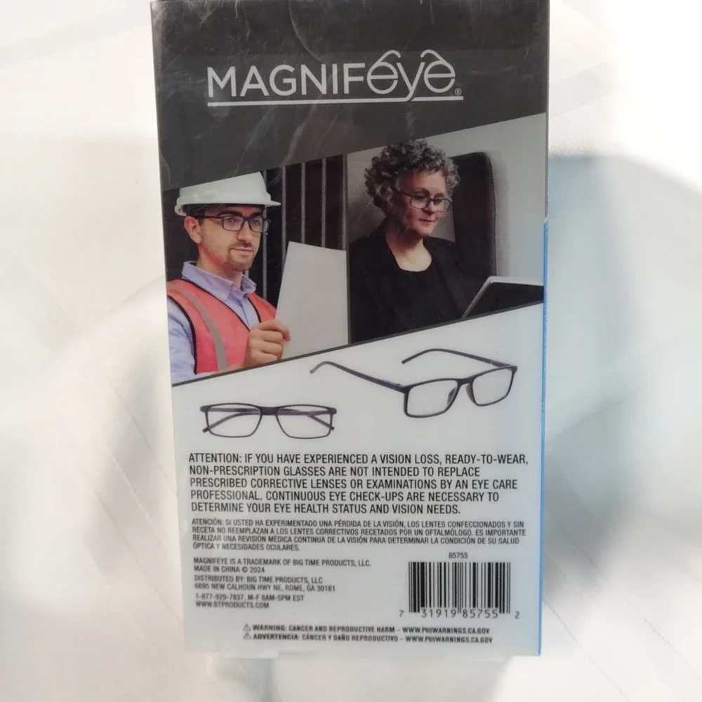 3 Pair +1.50 Magnifeye Scratch Resistant/Impact Resistant Lenses Blue‎ NEW